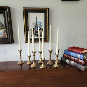 Assorted Faux Vintage Brass Candlestick Holders, Candle Holders
